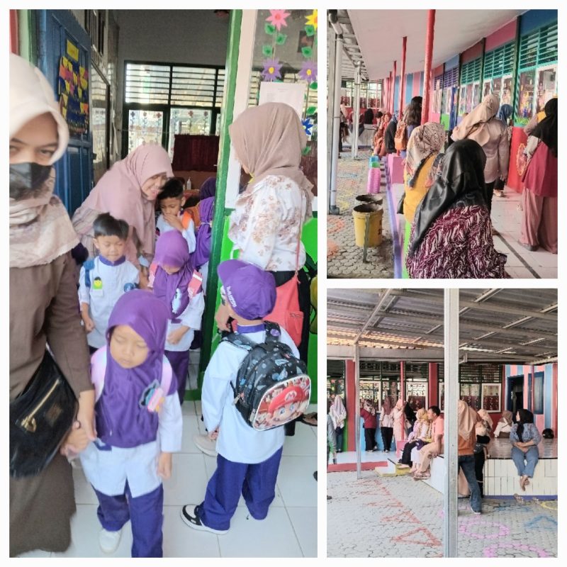 Serunya Emak-Emak Antar Anak Masuk Sekolah Hari Pertama Belajar