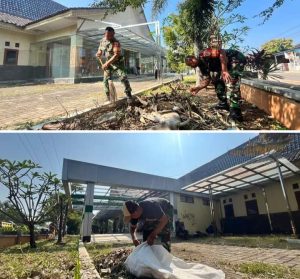 Kegiatan Jumat Bersih di Jalan Trikolot – Tempel dan Lingkungan RS Reysa oleh Koramil 1613/Trisi