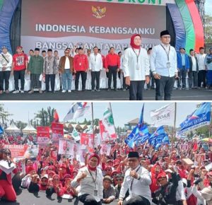 RIBUAN MASYARAKAT INDRAMAYU KAWAL PENDAFTARAN NINA-TOBRONI KE KPUD INDRAMAYU    