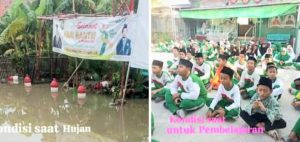 Akibat Hujan Deras, Ponpes Al Washliyah Desa Cilandak Lor Terendam Banjir