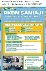 Penerimaan Murid Baru PKBM Samiaji Patrol Sudah Dibuka
