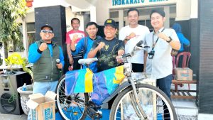 Ikuti Senam Sehat Bersama HUT RI ke-80,  Anggota Koramil 1416/Anjatan Raih Hadiah Sepeda