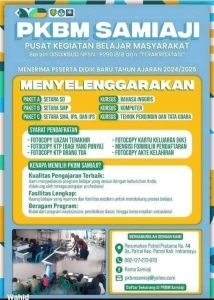 PKBM SAMIAJI Patrol Masih Memberikan Kesempatan Masyarakat Mengikuti Pendidikan Non Formal Hingga 30 September 2025